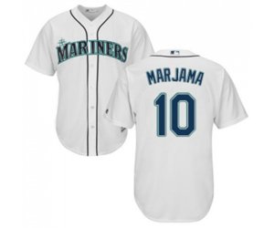 Seattle Mariners #10 Mike Marjama Replica White Home Cool Base Baseball Jersey
