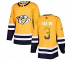 Nashville Predators #3 Steven Santini Yellow Home Authentic Drift Fashion Stitched Hockey Jersey