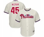 Philadelphia Phillies #45 Tug McGraw Replica Cream Alternate Cool Base Baseball Jersey