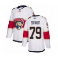 Florida Panthers #79 Cole Schwindt Authentic White Away Hockey Jersey
