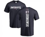 New England Patriots #87 Rob Gronkowski Navy Blue Backer T-Shirt