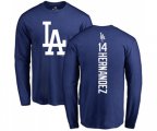 Los Angeles Dodgers #14 Enrique Hernandez Royal Blue Backer Long Sleeve T-Shirt