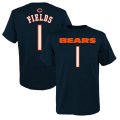 Chicago Bears Justin Fields Navy Mainliner Name & Number T-Shirt