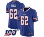 Buffalo Bills #62 Vladimir Ducasse Royal Blue Team Color Vapor Untouchable Limited Player 100th Season Football Jersey