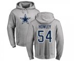 Dallas Cowboys #54 Chuck Howley Ash Name & Number Logo Pullover Hoodie