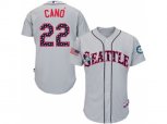 Seattle Mariners #22 Robinson Cano Majestic Gray Stars & Stripes Authentic Cool Base Authentic Jersey