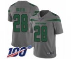 New York Jets #28 Curtis Martin Limited Gray Inverted Legend 100th Season Football Jersey