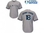 New York Yankees #18 Johnny Damon Replica Grey Road MLB Jersey