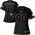 Women Kansas City Chiefs #90 Stefan Charles Game Black Fashion NFL Jersey