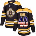 Boston Bruins #40 Tuukka Rask Authentic Black USA Flag Fashion NHL Jersey