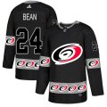 Carolina Hurricanes #24 Jake Bean Authentic Black Team Logo Fashion NHL Jersey