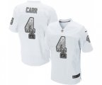 Oakland Raiders #4 Derek Carr Elite White Road Drift Fashion Football Jersey