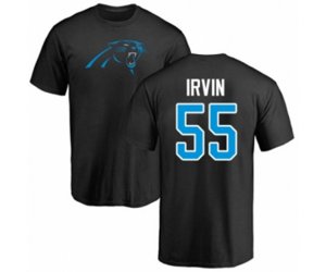 Carolina Panthers #55 Bruce Irvin Black Name & Number Logo T-Shirt