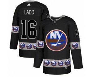 New York Islanders #16 Andrew Ladd Authentic Black Team Logo Fashion NHL Jersey