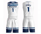 Minnesota Timberwolves #1 Tyus Jones Swingman White Basketball Suit Jersey - Association Edition