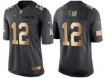 Seattle Seahawks 12th Fan Anthracite 2016 Christmas Gold NFL Limited Salute to Service Jersey