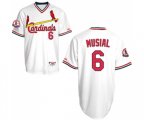 St. Louis Cardinals #6 Stan Musial Replica White 1982 Turn Back The Clock Baseball Jersey