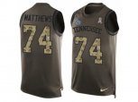 Tennessee Titans #74 Bruce Matthews Limited Green Salute to Service Tank Top NFL Jersey