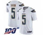 Los Angeles Chargers #5 Tyrod Taylor White Vapor Untouchable Limited Player 100th Season Football Jersey