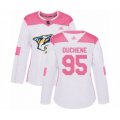 Women Nashville Predators #95 Matt Duchene Authentic White Pink Fashion Hockey Jersey