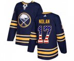 Adidas Buffalo Sabres #17 Jordan Nolan Authentic Navy Blue USA Flag Fashion NHL Jersey
