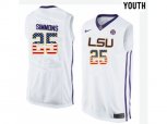 2016 US Flag Fashion Youth LSU Tigers Ben Simmons #25 College Basketball Elite Jersey - White