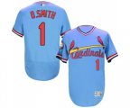 St. Louis Cardinals #1 Ozzie Smith Light Blue Flexbase Authentic Collection Cooperstown Baseball Jersey