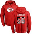 Kansas City Chiefs #56 Derrick Johnson Red Name & Number Logo Pullover Hoodie