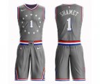 Philadelphia 76ers #1 Landry Shamet Swingman Gray Basketball Suit Jersey - City Edition