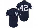 1995 New York Yankees #42 Mariano Rivera Authentic Navy Blue Throwback MLB Jersey