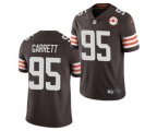 Cleveland Browns #95 Myles Garrett 2021 Brown 75th Anniversary Patch Vapor Untouchable Limited Stitched Football Jersey