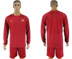 2017-18 Roma Home Long Sleeve Soccer Jersey