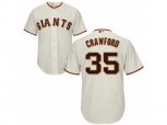 San Francisco Giants #35 Brandon Crawford Authentic Cream Home Cool Base MLB Jersey