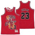 Chicago Bulls #23 Michael Jordan Red Hardwood Classics Skull Edition Jersey