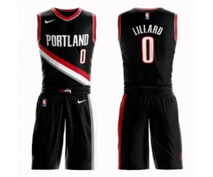 Portland Trail Blazers #0 Damian Lillard Swingman Black Basketball Suit Jersey - Icon Edition