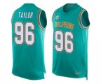 Miami Dolphins #96 Vincent Taylor Limited Aqua Green Player Name & Number Tank Top Football Jersey