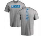 Detroit Lions #51 Jahlani Tavai Ash Backer T-Shirt