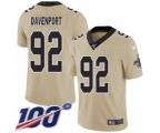 New Orleans Saints #92 Marcus Davenport Limited Gold Inverted Legend 100th Season Football Jersey