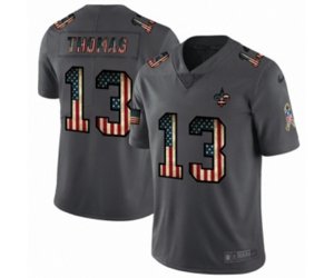 New Orleans Saints #13 Michael Thomas Limited Black USA Flag 2019 Salute To Service Football Jersey