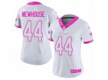 Women Dallas Cowboys #44 Robert Newhouse Limited White Pink Rush Fashion NFL Jersey