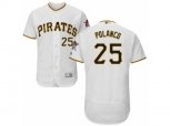 Pittsburgh Pirates #25 Gregory Polanco White Flexbase Authentic Collection MLB Jersey