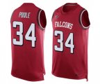 Atlanta Falcons #34 Brian Poole Limited Red Player Name & Number Tank Top Football Jersey
