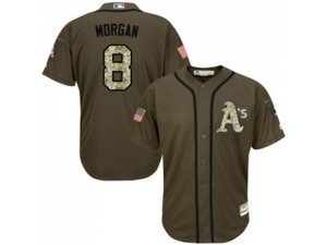 Oakland Athletics #8 Joe Morgan Green Salute to Service Stitched Baseball Jersey