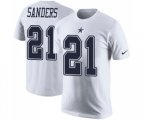 Dallas Cowboys #21 Deion Sanders White Rush Pride Name & Number T-Shirt