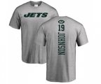 New York Jets #19 Keyshawn Johnson Ash Backer T-Shirt