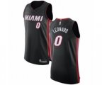 Miami Heat #0 Meyers Leonard Authentic Black Basketball Jersey - Icon Edition