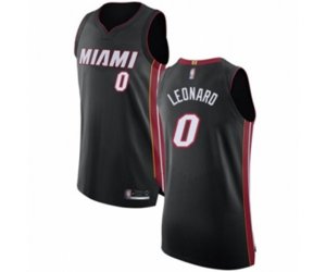 Miami Heat #0 Meyers Leonard Authentic Black Basketball Jersey - Icon Edition