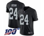 Oakland Raiders #24 Willie Brown Black Team Color Vapor Untouchable Limited Player 100th Season Football Jersey