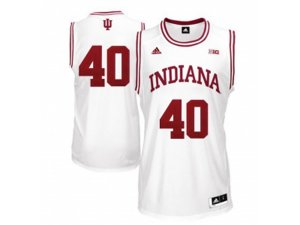 Men\'s Indiana Hoosiers Cody Zeller #40 Big 10 Patch College Basketball Authentic Jerseys - White