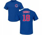 MLB Nike Chicago Cubs #18 Ben Zobrist Royal Blue Name & Number T-Shirt